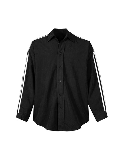 Men's And Women's Same Black Circular Lower Hem Shirt