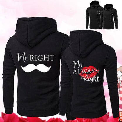 New Lovers Outfit Beard Red Lips Sweater Polyester Hooded