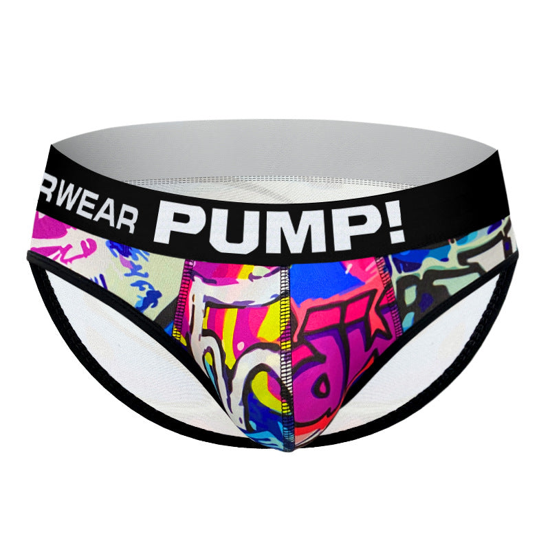 Underwear Men's Fashion Youth Graffiti Sports Briefs Breathable Sexy