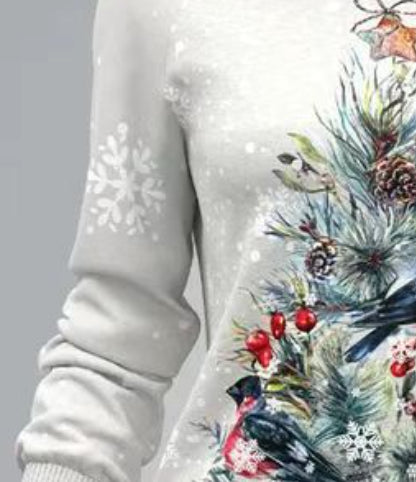 Printed Crew Neck Sweatshirt Leisure Loose All-matching Top