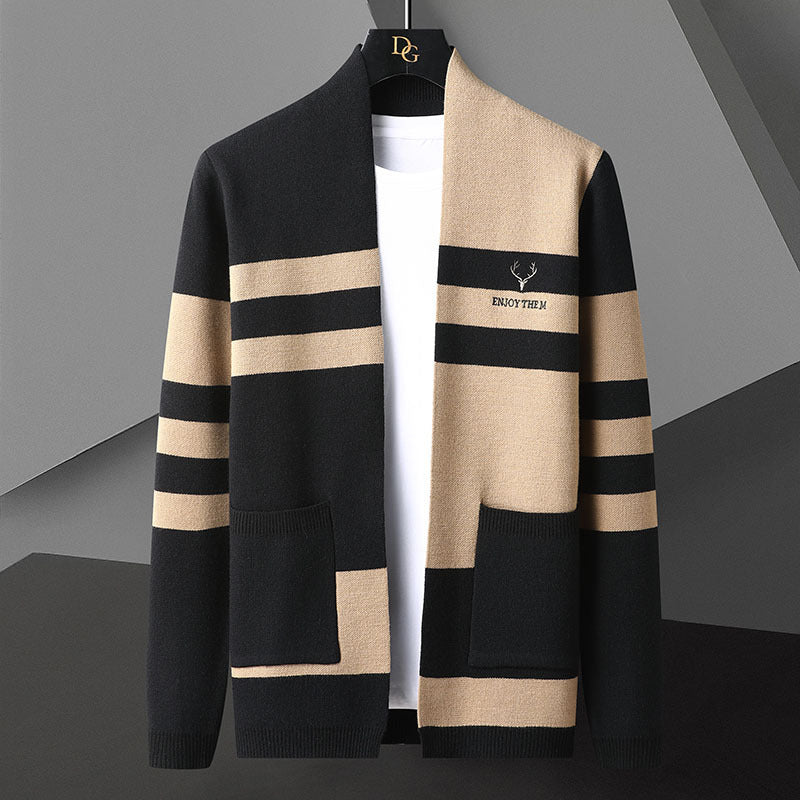 Long Sleeve Sweater Men's Knitwear Korean Style Youth Fashion Trendy Cardigan