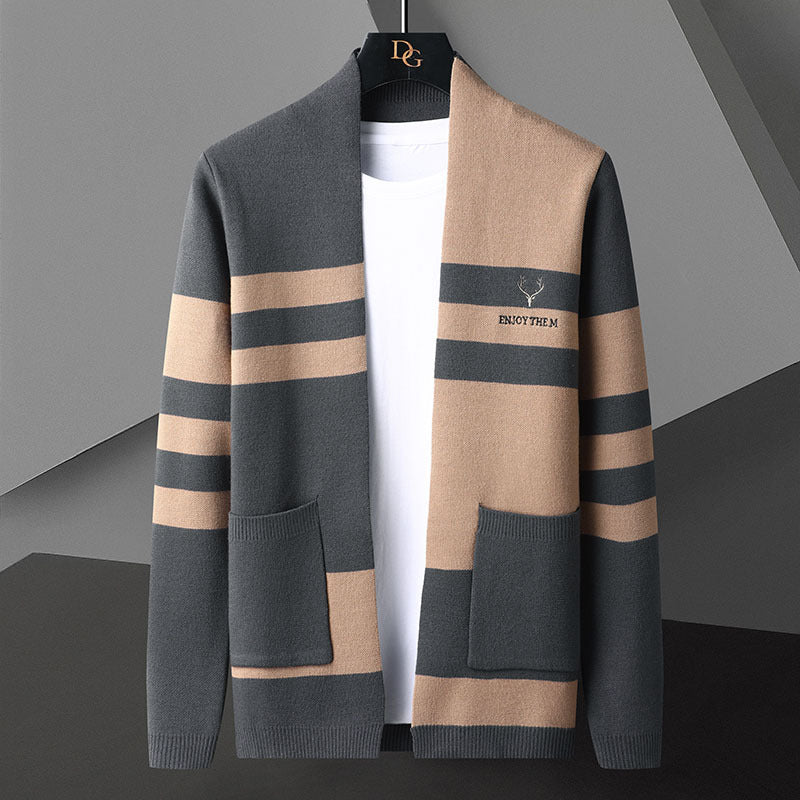 Long Sleeve Sweater Men's Knitwear Korean Style Youth Fashion Trendy Cardigan