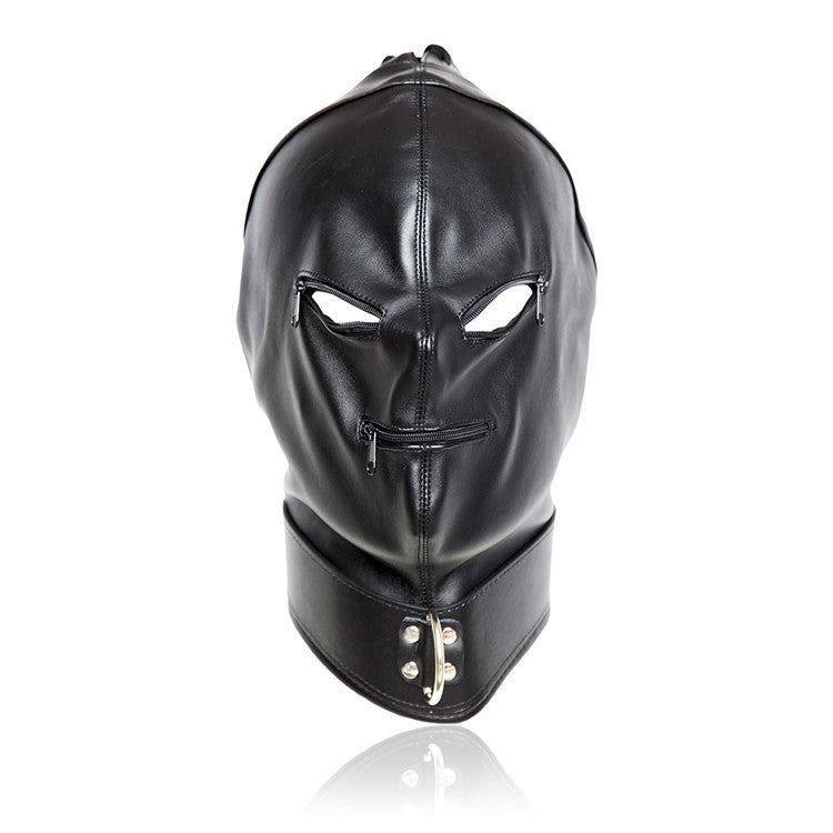 Black Leather Hood Leather Mask