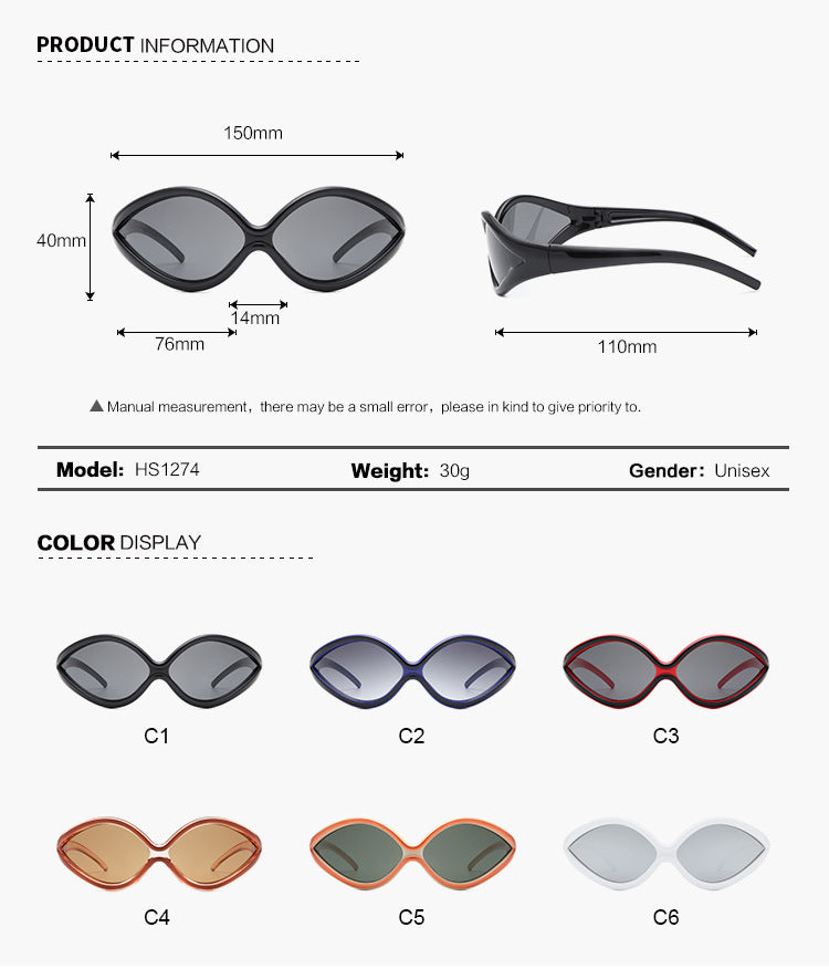 Fashion Trend Y2g Personality Future Style Sunglasses