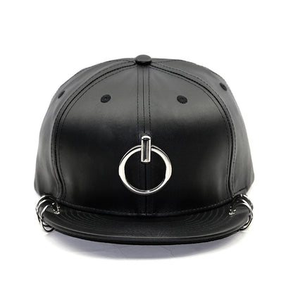 Men's Winter Fashion Trendy Korean Personality Silver Hoop Flat-brimmed Cap Hip Hop Hat