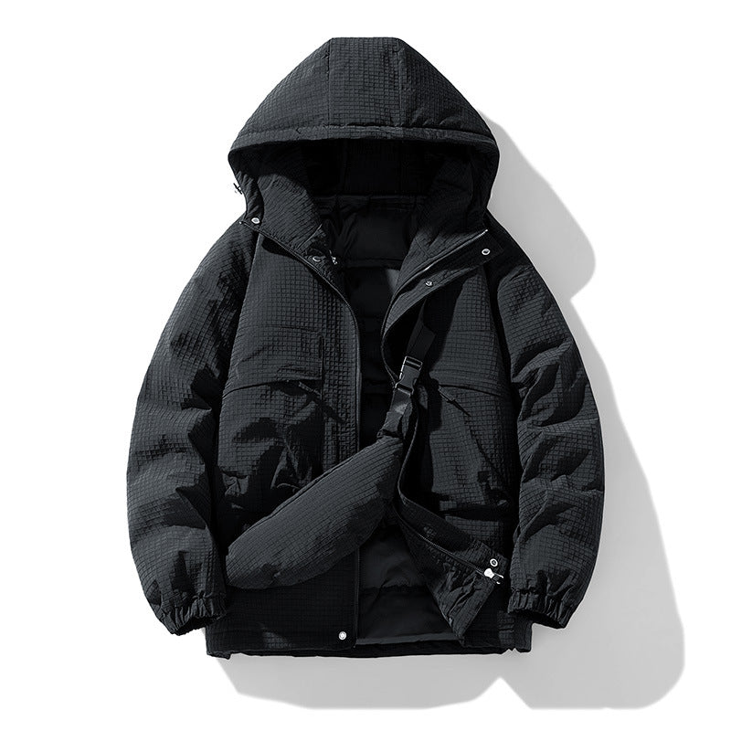 Men's Winter New Fashion Brand Pu Shuai Hooded Warm Down Cotton Jacket Baggy Coat