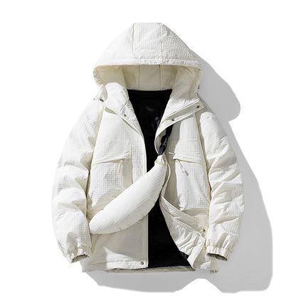 Men's Winter New Fashion Brand Pu Shuai Hooded Warm Down Cotton Jacket Baggy Coat