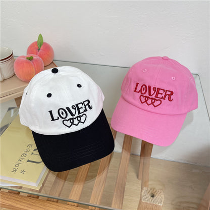 Girly Style Soft Top Baseball Korean Style All-match Letters Sweet Peaked Cap