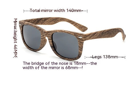 Wood Grain Classic Retro M Nail Sun Glasses