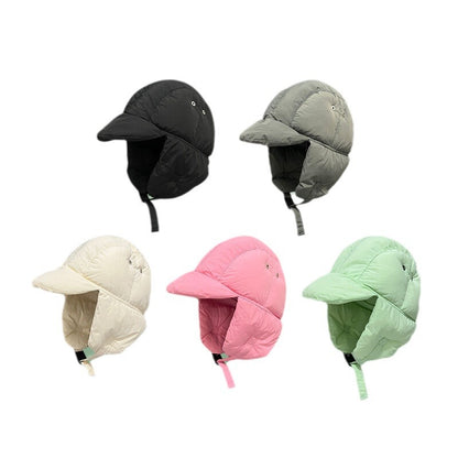 Down Cotton-padded Cap Women's Light Warm Ear Protection