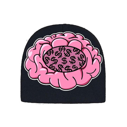 Y2g Retro Beanie Brain Print Knitted Hat