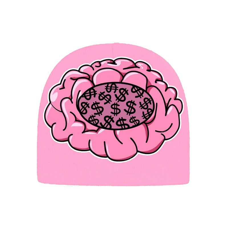 Y2g Retro Beanie Brain Print Knitted Hat