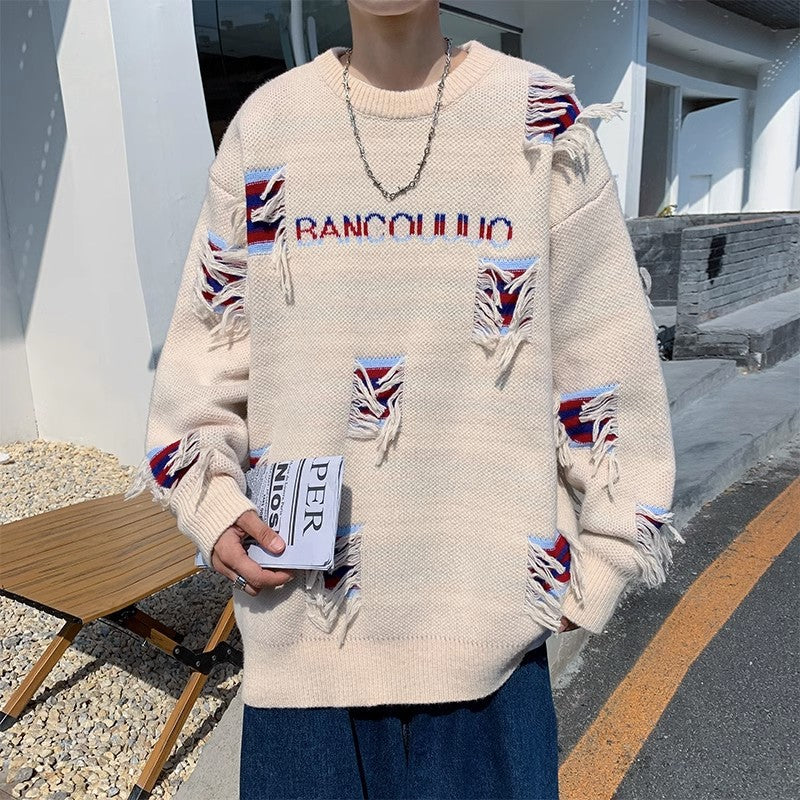 High Street Hole & Patch Knitted Sweater Men