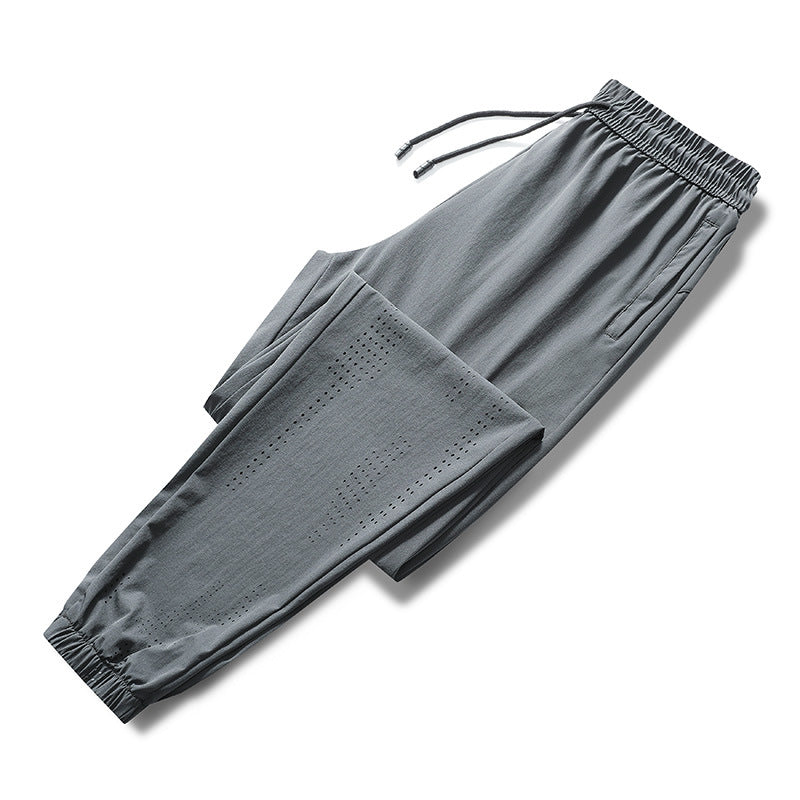 Ultra-Thin Ice Silk Loose Drawstring Sports Mesh Casual Pants