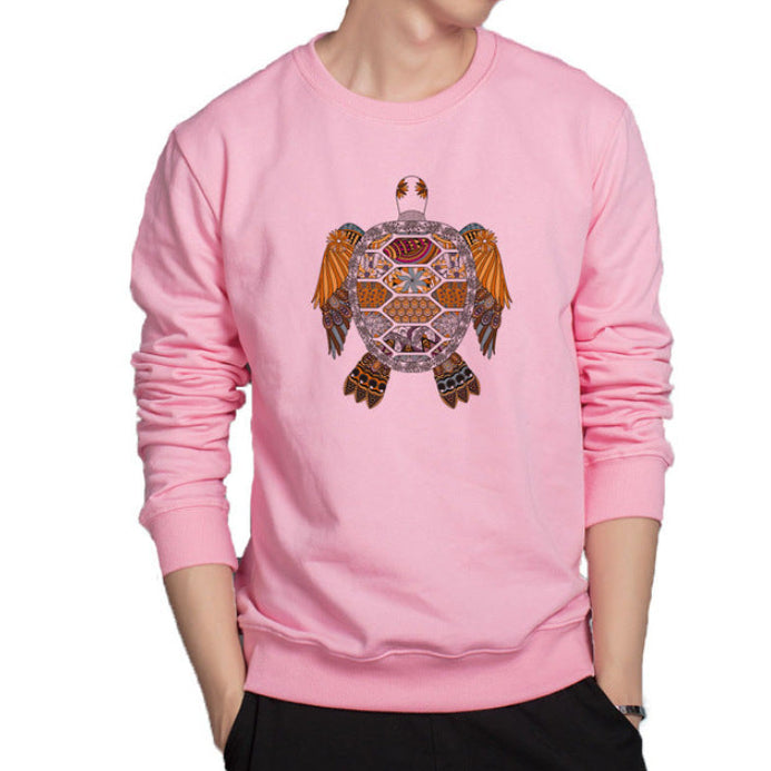 European And American Turtle Digital Printed Round Neck Long Sleeve