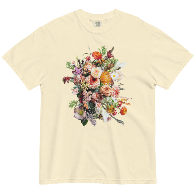 European And American Bouquet T-shirt, Digital Printing, Casual Round Neck, Short Sleeved