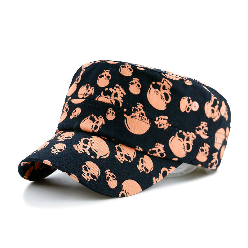 Spring And Summer Multi-skull Printed Outdoor Leisure Hipster Military Cap