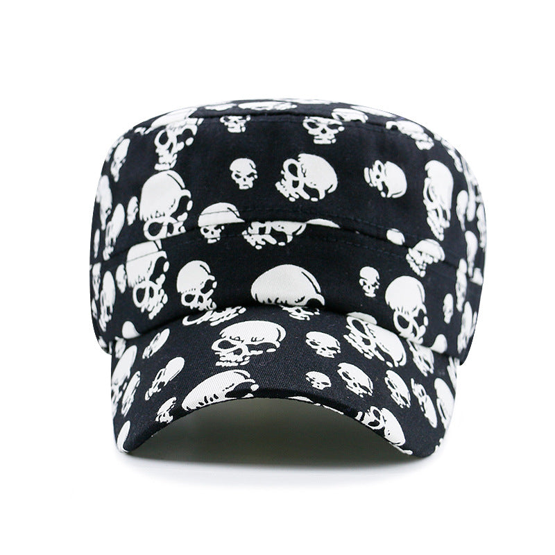 Spring And Summer Multi-skull Printed Outdoor Leisure Hipster Military Cap