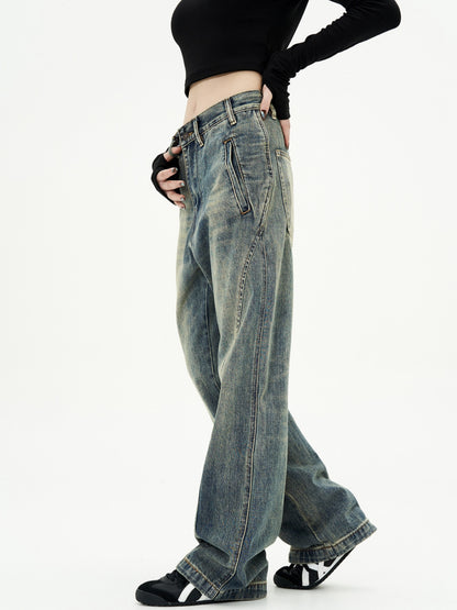 American Retro Jeans Men And Women Casual Straight-leg High Street