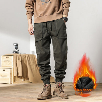 Fleece-lined Thick Overalls Men's Outdoor Loose