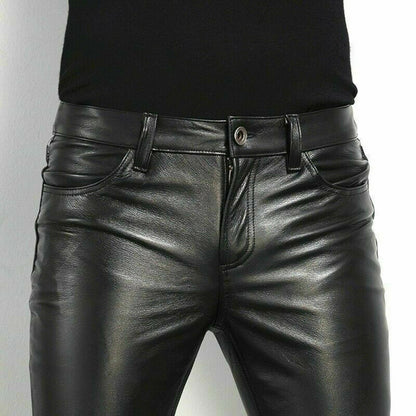 Fashion Men's Long Leather Pants