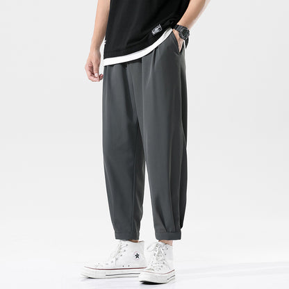 Spring And Summer Men's Ice Silk Casual Loose Trousers