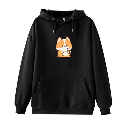 European And American Loose Digital Cartoon Printed Hoodie