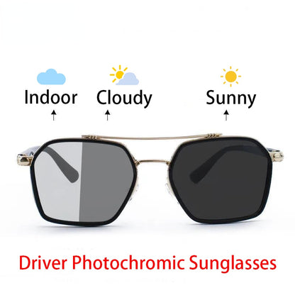 Day And Night Dual-use Photochromic Men's Double Beam UV-proof Hot Sunglasses