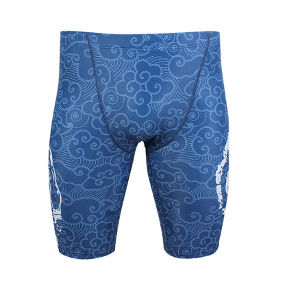 Printed Swimming Trunks Men's Chinese Style