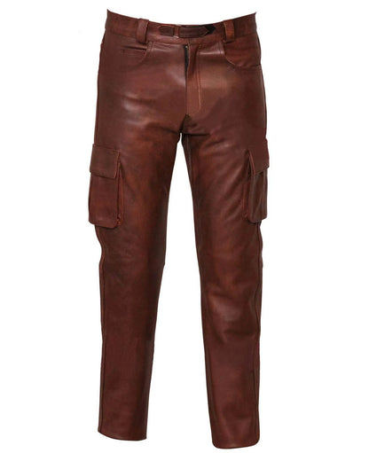 Solid Color Men's PU Leather Casual Leather Pants Trousers