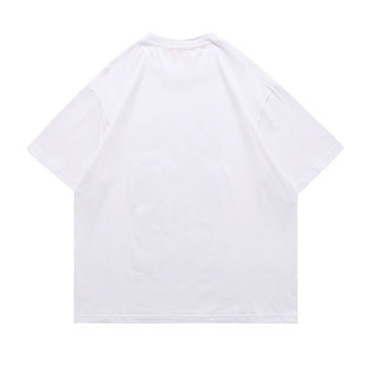 Loose Short Sleeve Pullover Round Neck Youth T-shirt Casual