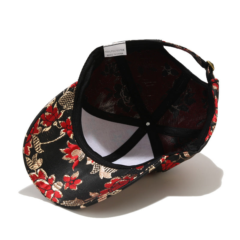 Gold Line Sun Protection Baseball Cap New Floral Duck Tongue