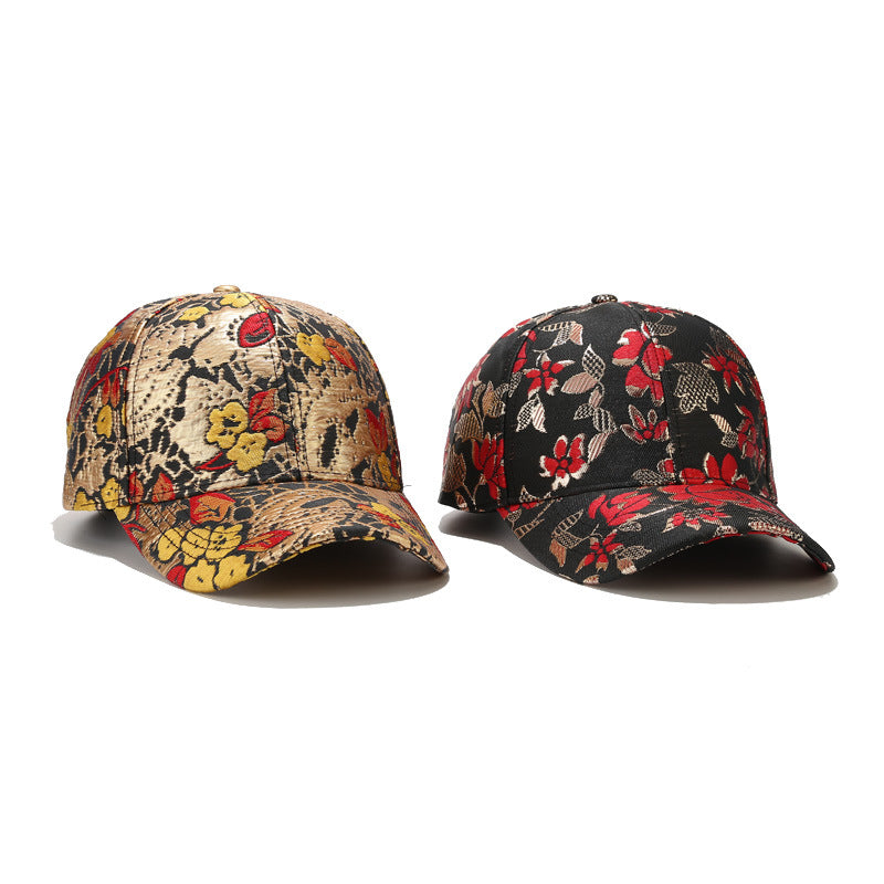 Gold Line Sun Protection Baseball Cap New Floral Duck Tongue