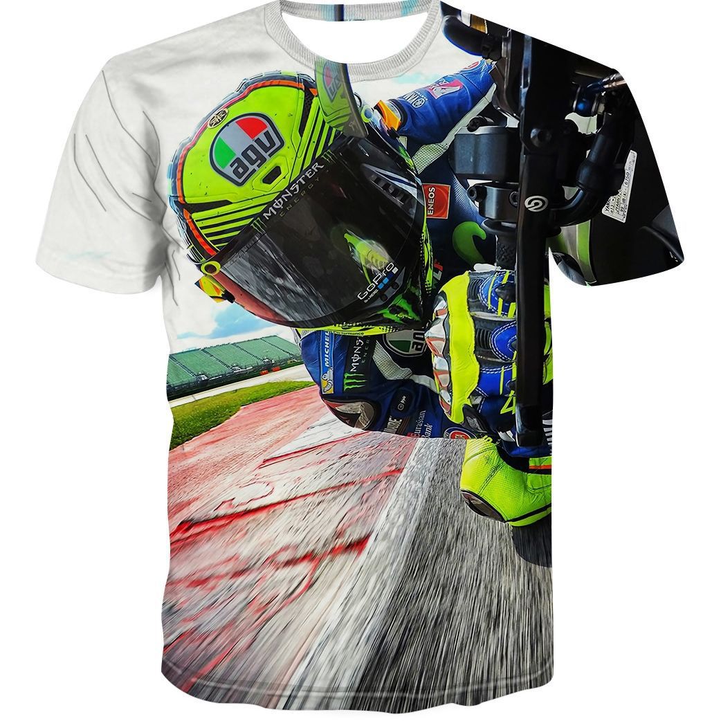 3D Motorcycle Racing Men's And Women's Short-sleeved T-shirt