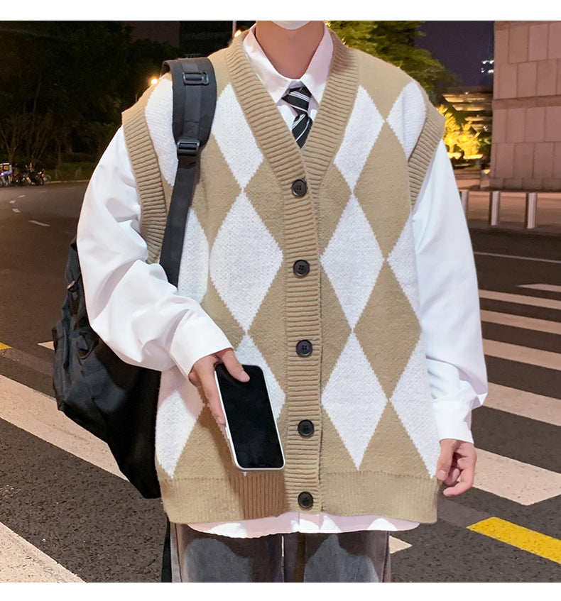 Autumn And Winter Leisure Men's V-neck Sweater Woolen Vest