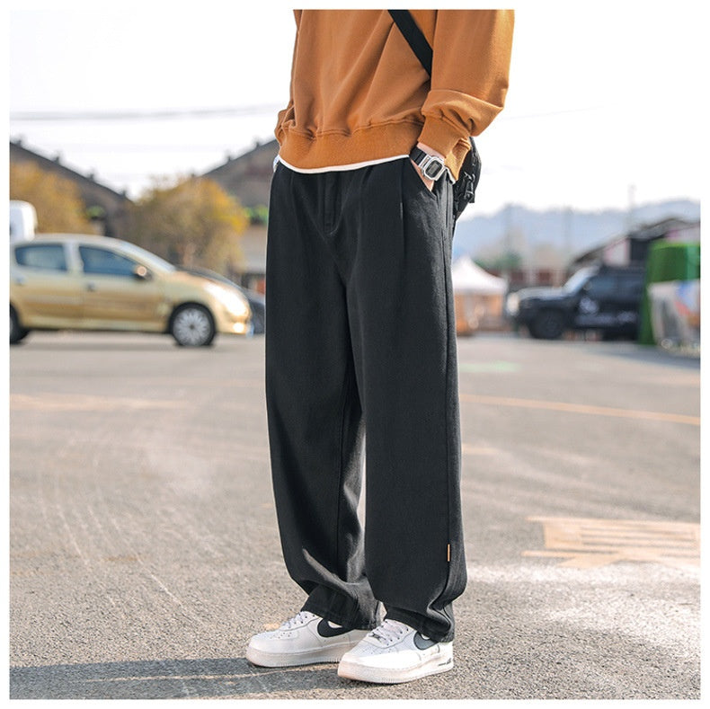 Cotton Pants Men's Casual Straight-leg Pants