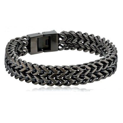 Stainless Steel Double Row Front And Back Bracelet