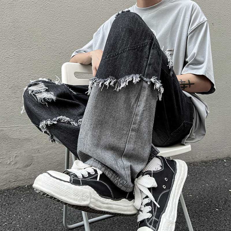 American Tassel Denim Pants Fashion Brand