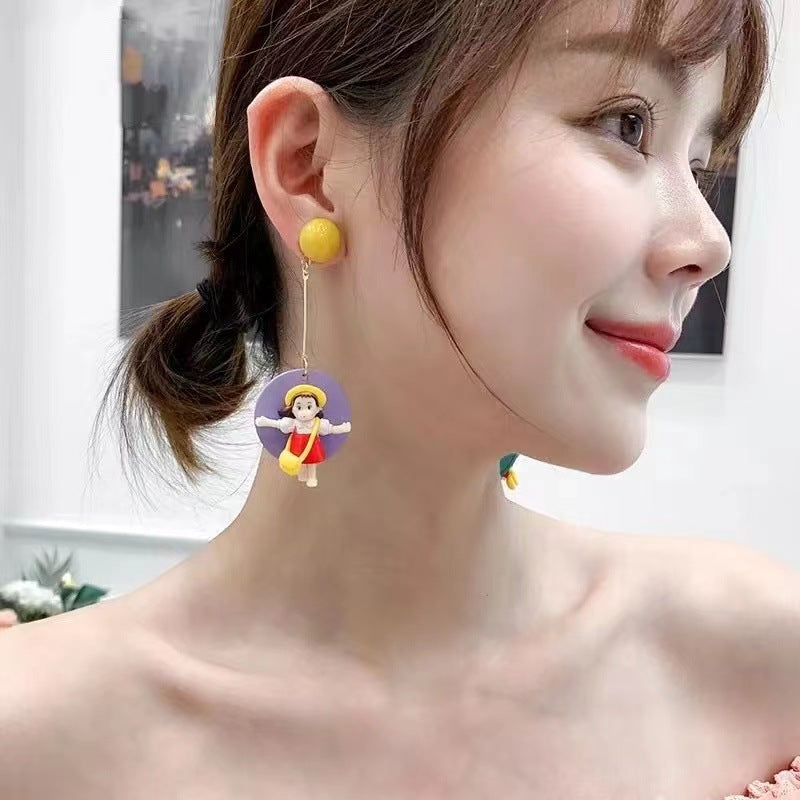 Women's All-match Cartoon Small Earrings Simple