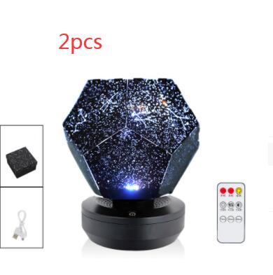 LED Starry Sky Projector Night Lights 3D Projection Night Lamp USB Charging Home Planetarium Kids Bedroom Decoration Room Lighting