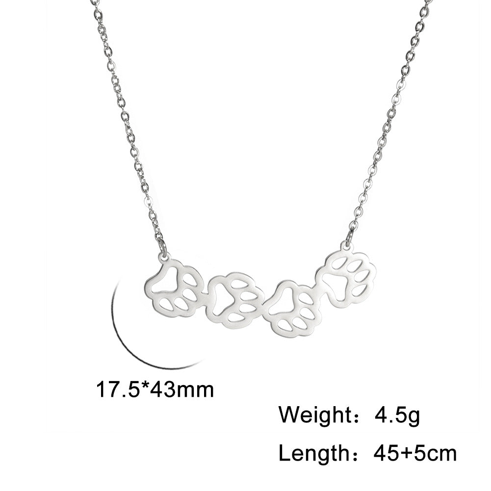 Trend Cartoon Cute Titanium Steel Hollow Necklace