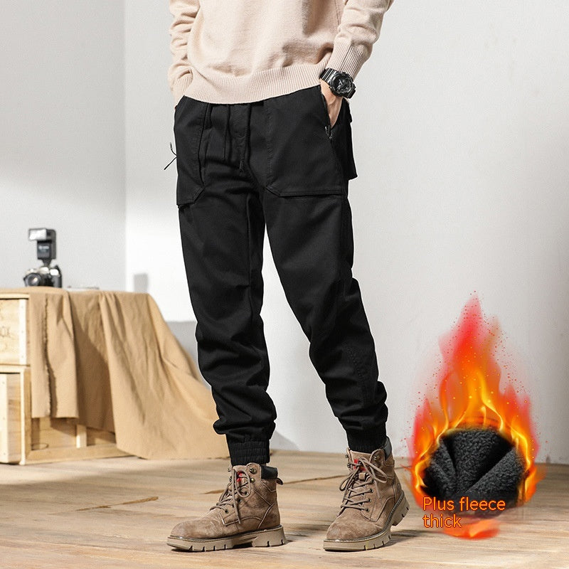 Fleece-lined Thick Overalls Men's Outdoor Loose