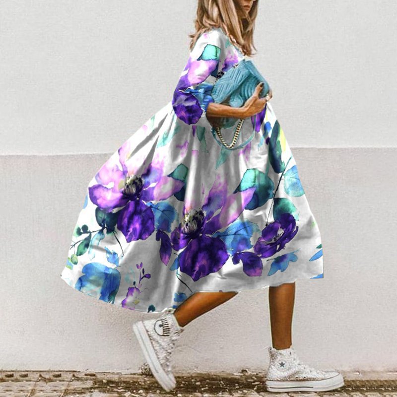 Fashion Printed Bohemian Dress Women