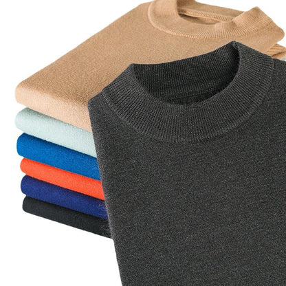 Half Turtleneck Thermal Young And Middle-aged Casual Solid Color Sweater