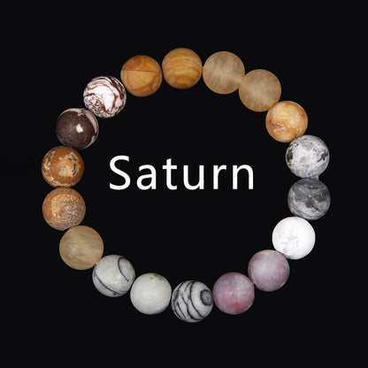 Universe Solar System Volcanic Rock Eight Planets Bracelet