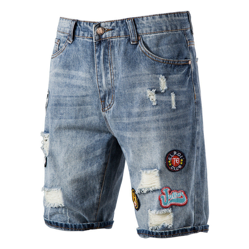 Cotton Casual Fashion Men's Straight Beach Jeans