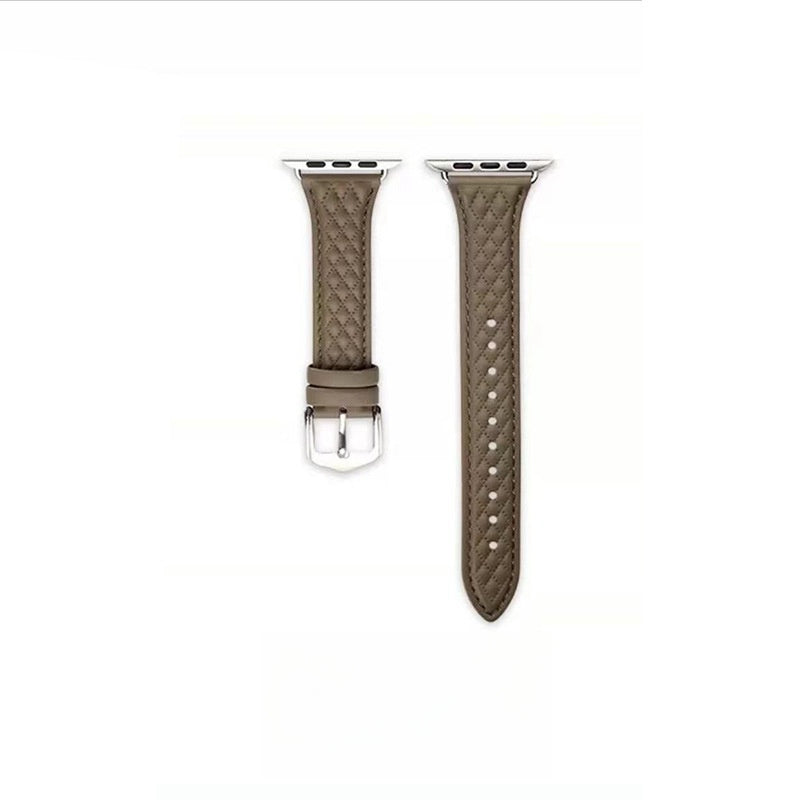 Diamond Chanel's Style Leather Strap Thin Top Layer Cow Leather Watch Strap