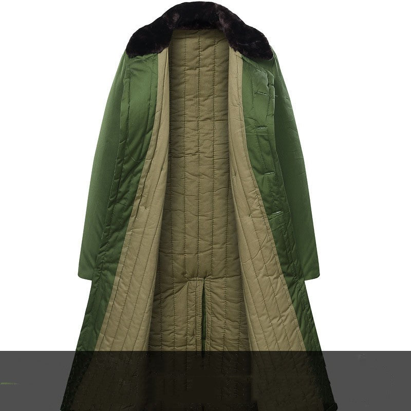 Coat Green Men's Winter Thickened Long Section