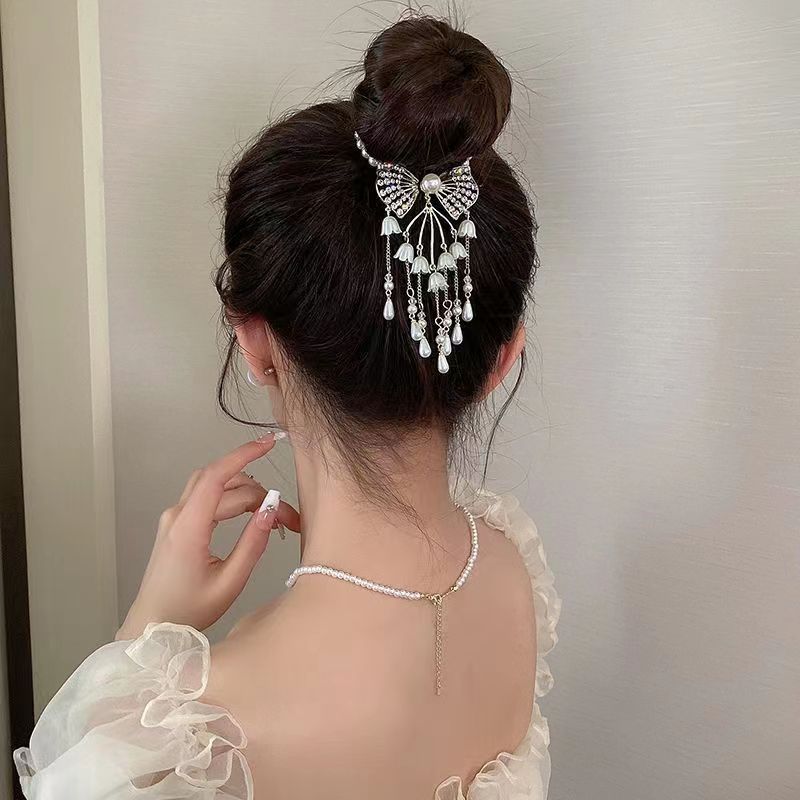 Antique Lily Tassel Hairpin Headdress