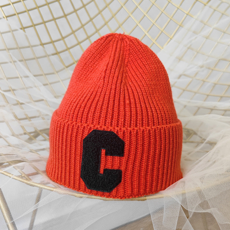 Simple Large C Woolen Cap